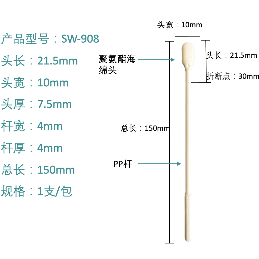 ব্রেক-অফ পয়েন্ট সহ SW-908 পলিউরেথেন ফোম টিপ আবেদনকারী